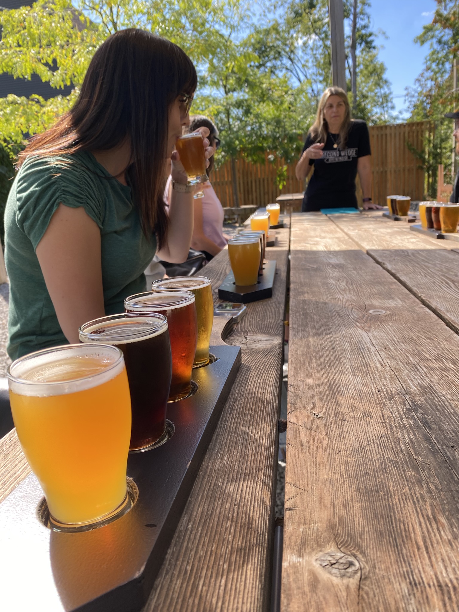 Summer beer tasting at The Second Wedge Brewery in Uxbridge Ontario. Part of Rural Route Tour Company's Sideroad Sippers Tour.